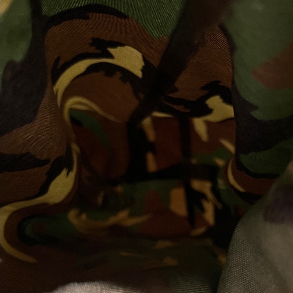 Camouflage Military Style Backpack bag woodland camo Velcro at top Like new - Picture 3 of 3